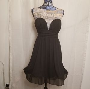 👗Prom dress🖤 black steampunk knee length sheer